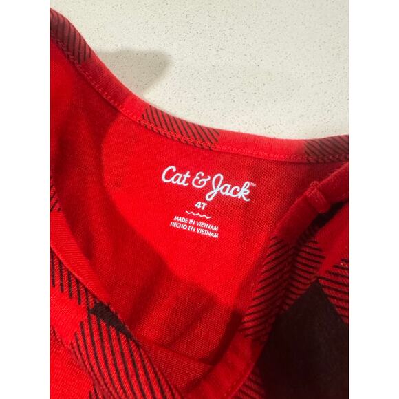 Cat & Jack Toddler Girl Red Plaid Dress - Picture 4 of 5